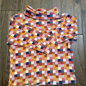 Oeuf kids multicolor plaid turtleneck long sleeve top